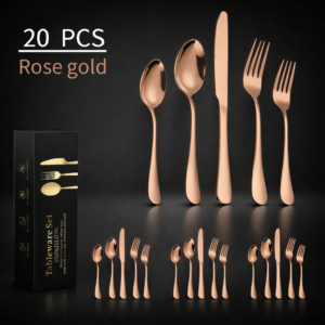 20 PCS Rose Gold Stainless Steel Cutlery Set